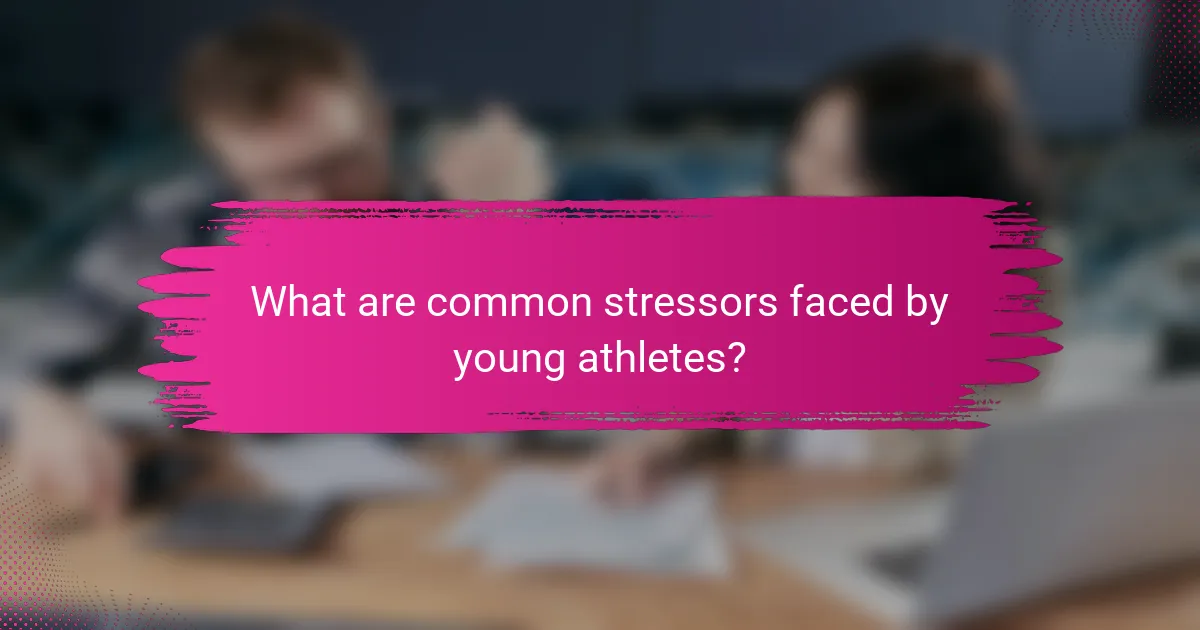 What are common stressors faced by young athletes?