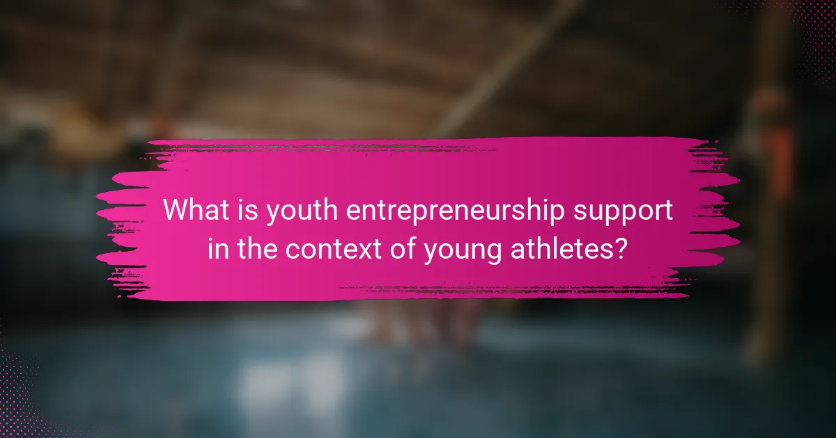 What is youth entrepreneurship support in the context of young athletes?