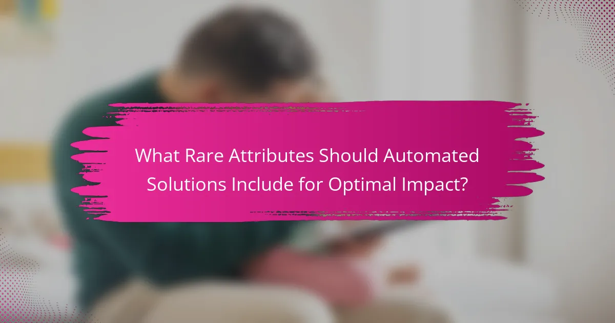What Rare Attributes Should Automated Solutions Include for Optimal Impact?
