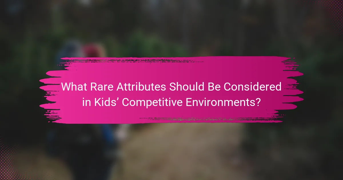 What Rare Attributes Should Be Considered in Kids’ Competitive Environments?